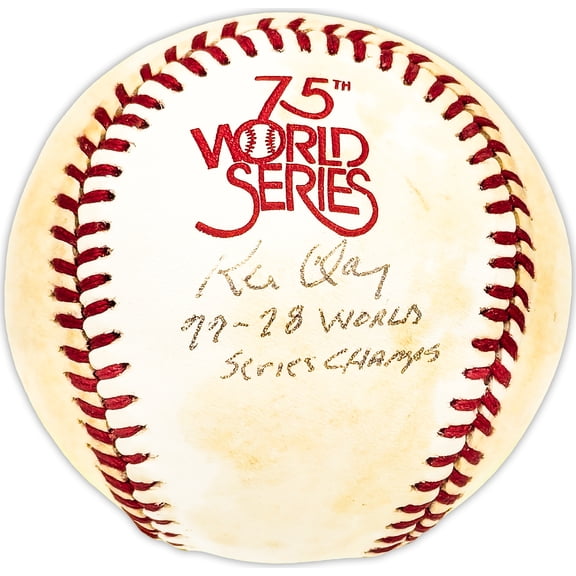 Ken Clay Autographed Official 1978 World Series Logo MLB Baseball New York Yankees "77078 World Series Champs" Beckett BAS QR #BM25604