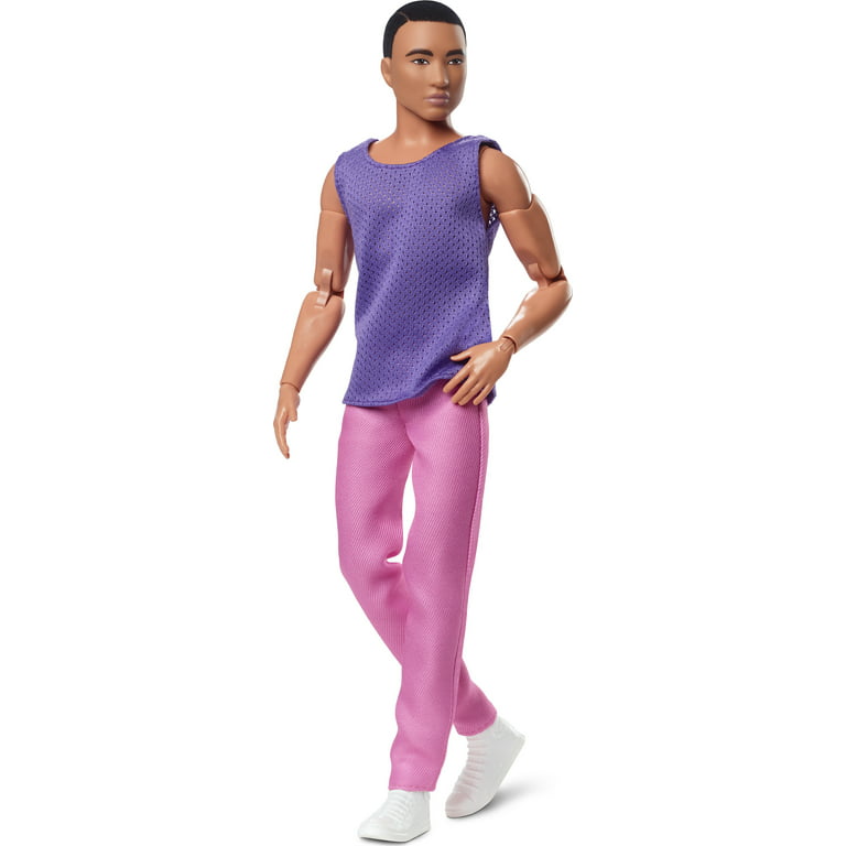 Ken Doll, Barbie Looks, Black Hair, Purple Top with Pink Pants 