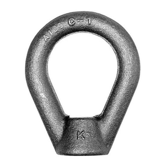 Oval Eye Nut, 5/8"-11 Thread Size, 3/4 in Thread Lg, Steel, Black Oxide