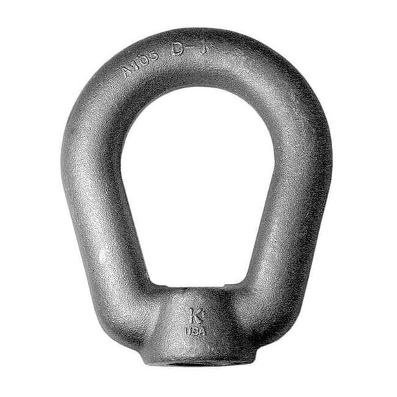 Oval Eye Nut, 7/8"-9 Thread Size, 1 in Thread Lg, Steel, Black Oxide