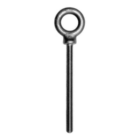 Eye Bolt With Shoulder, 1/2"-13, 6 in Shank, 1-3/16 in ID, Steel, Plain