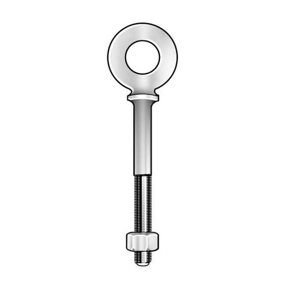 Eye Bolt With Shoulder, 1/2"-13, 4 in Shank, 1 in ID, Steel, Galvanized
