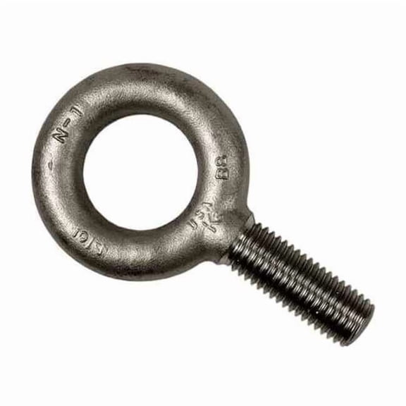 Eye Bolt Without Shoulder, 3/8"-16, 3 in Shank, 1 in ID, Steel, Plain K2003-3-SS