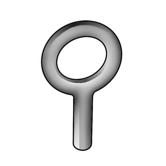 Eye Bolt Without Shoulder, Unthreaded, 1-1/8 in Shank, 7/8 in ID, Steel, Plain