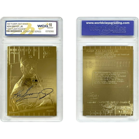 Ken Griffey JR 1997 Fleer Gold Card Sculpted 1989 Rookie Signature Series - Graded GEM-Mint 10