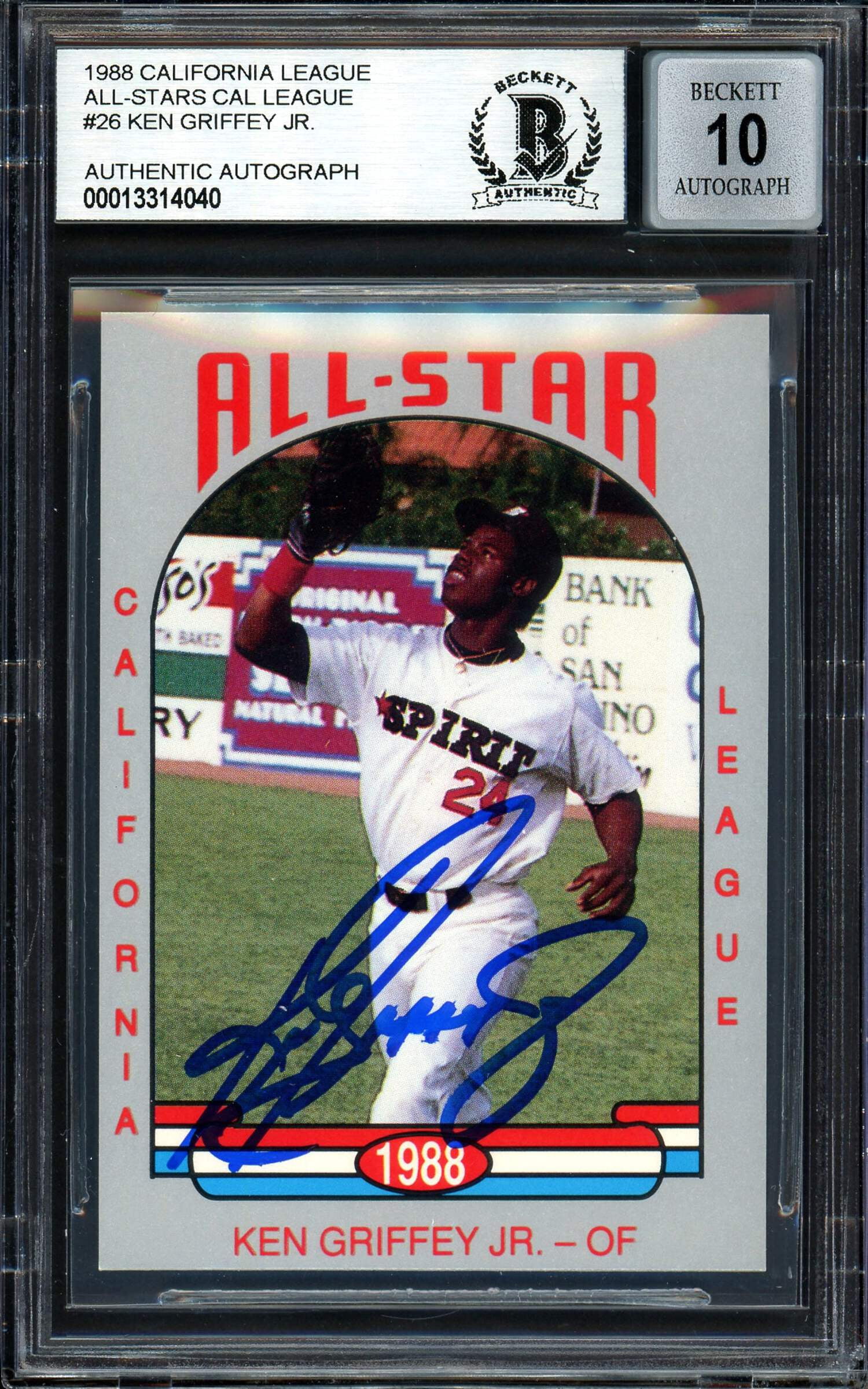 Ken Griffey Jr. Autographed 1988 Cal League All Star Rookie Card #26