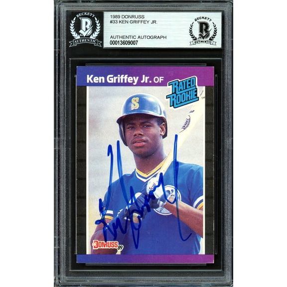 Ken Griffey Jr. Autographed 1989 Donruss Rookie Card #33 Seattle Mariners Vintage Signature Beckett BAS #13609007