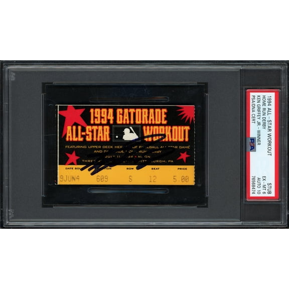 Ken Griffey Jr. Autographed 1994 All Star Home Run Derby Ticket Seattle Mariners PSA 6 Auto Grade Gem Mint 10 PSA/DNA #75668474