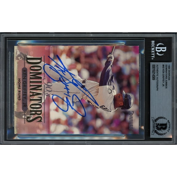 Ken Griffey Jr. Autographed 1994 Donruss Dominators 3.5x5 Card #9 Seattle Mariners Beckett BAS #19214589