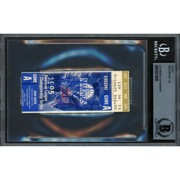 Ken Griffey Jr. Autographed 1995 ALCS Game 1 Ticket Seattle Mariners Beckett BAS #19215609