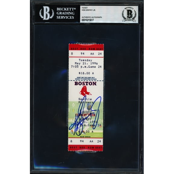 Ken Griffey Jr. Autographed 5/21/96 200th HR Ticket Seattle Mariners Beckett BAS #19215617