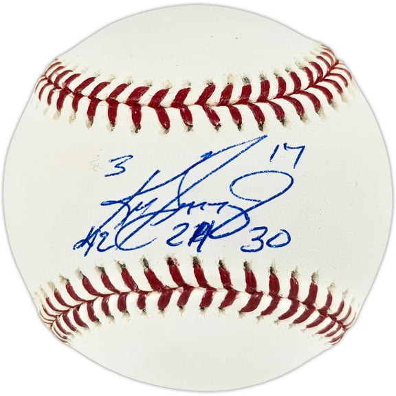 Ken Griffey Jr. Autographed Official MLB Baseball Seattle Mariners "Career Uniform #'s" Beckett BAS QR #BA78819