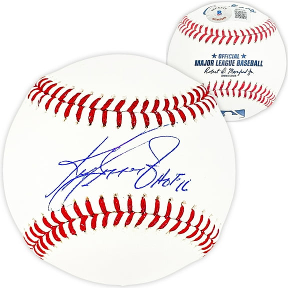 Ken Griffey Jr. Autographed Official MLB Baseball Seattle Mariners "HOF 16" Beckett BAS Witness 212463