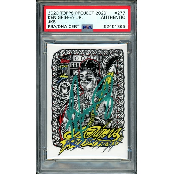 Ken Griffey Jr. Autographed Topps Project 2020 JK5 Card #277 Seattle Mariners "24" #1/1 PSA/DNA #52451365