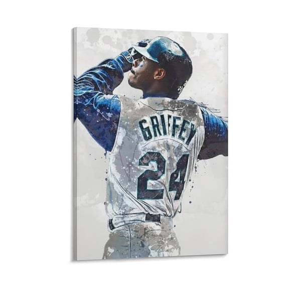 Ken Griffey Jr Canvas Poster Picture Print Canvas Poster Wall Paint Art Posters Decor Modern Home Artworks Gift 20x30inch(50x75cm)