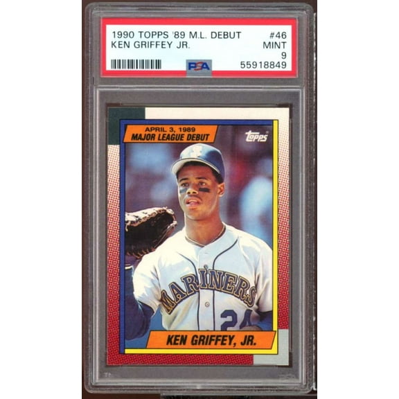 Ken Griffey Jr. Card 1990 Topps Major League Debut 1989 #46 PSA 9