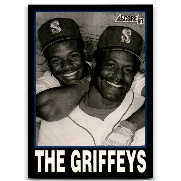 Ken Griffey Jr. / Ken Griffey Sr. 1991 Score Father and Son Baseball Card #841 "The Griffeys"