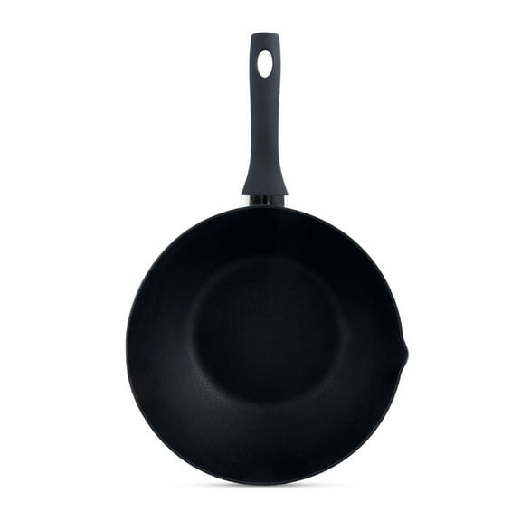 Ken Hom Classic Non-Stick Aluminum Wok Stir Fry Pan - Lightweight Flat Bottom 12"