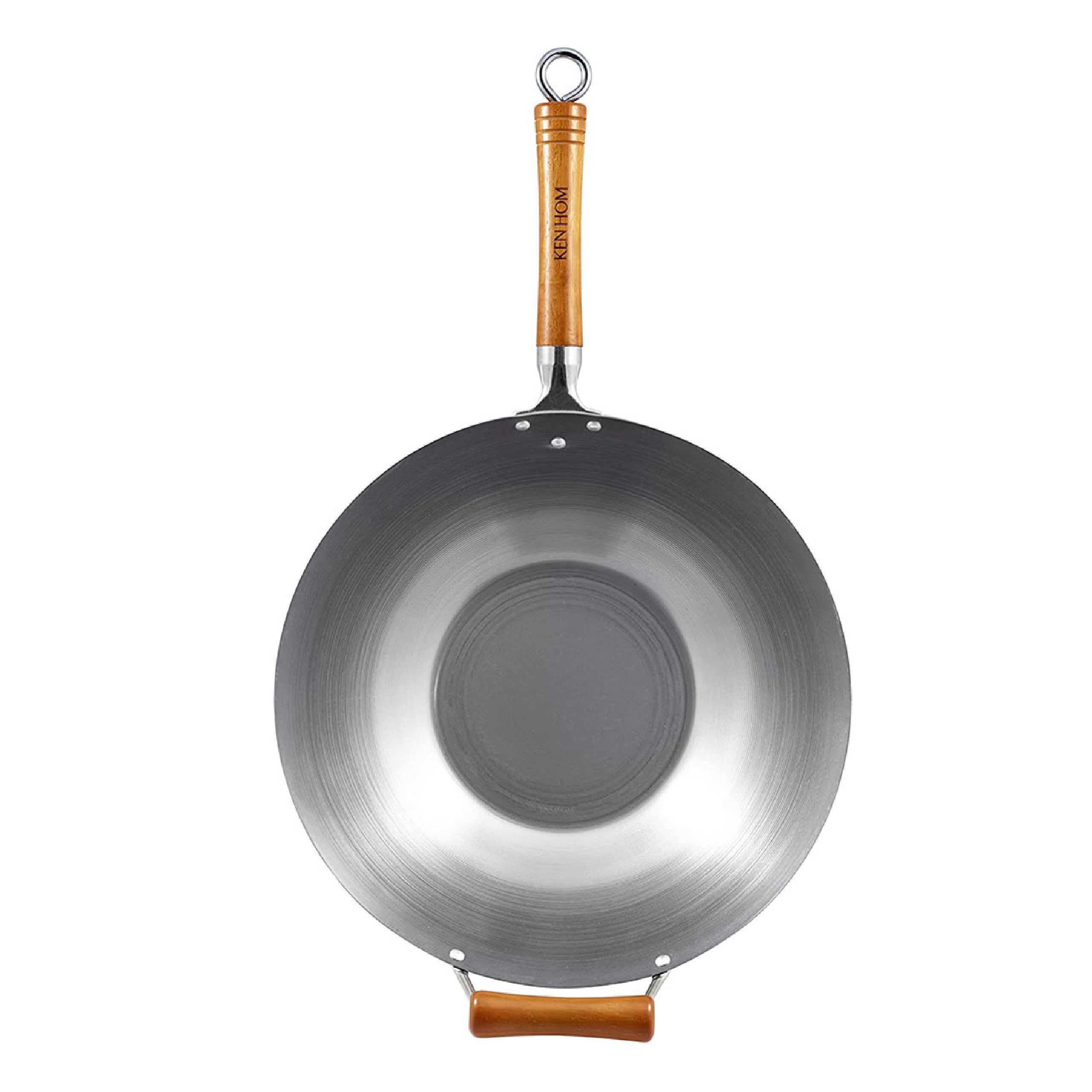 Ken Hom 14-Inch Carbon Steel Wok with Wooden Handle