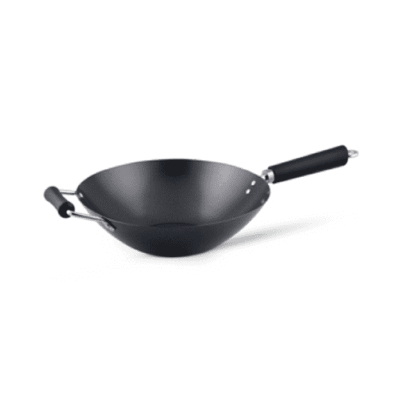 Ken Hom Excellence Non Stick Wok Pan, 12.2" Black Carbon Steel