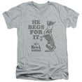 thumbnail image 1 of Ken L Ration Begs Adult V-Neck T-Shirt 30/1 T-Shirt Athletic Heather, 1 of 1