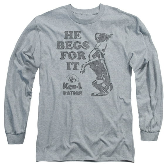 Ken L Ration Begs Long Sleeve Adult 18/1 T-Shirt Athletic Heather