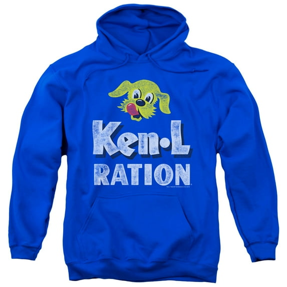Ken L Ration Distressed Logo Adult Pullover Hoodie Sweatshirt Royal Blue