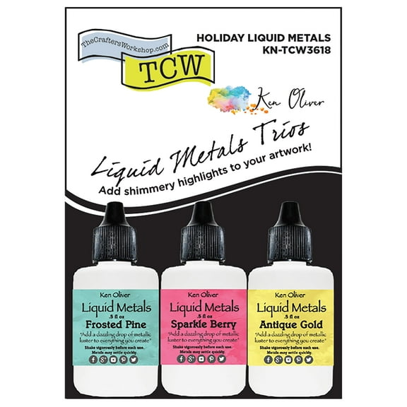 Ken Oliver Liquid Metal Watercolor Set, 3-Colors, Holiday