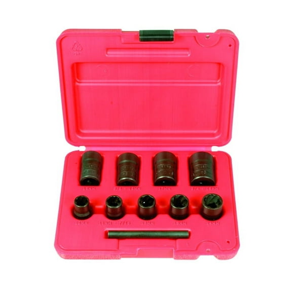 Ken Tool 30107 9 Pc. 3/8" Drive Twist Socket Set W/Punch (In Case)