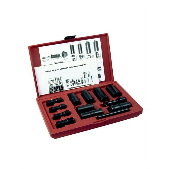 Ken Tool 30171 13 Pc. Deluxe Wheel Lock Removal Set (In Plastic Case)