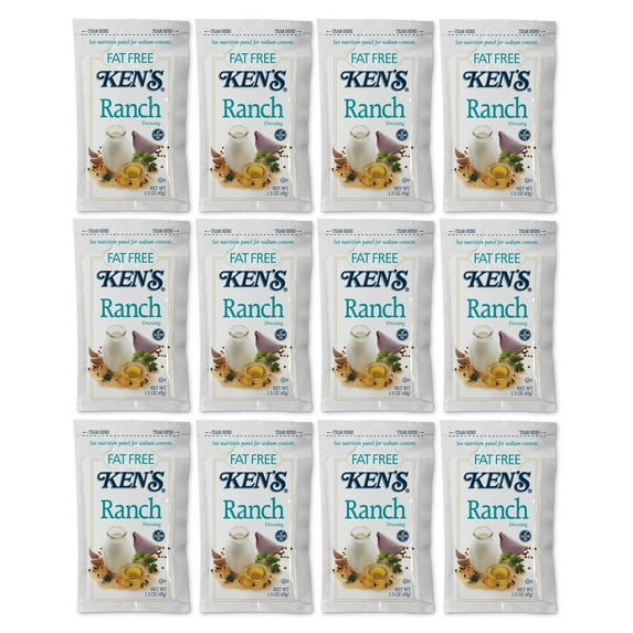 Ken's Fat Free Ranch Dressing 1.5 ounce pouch (Pack of 15)