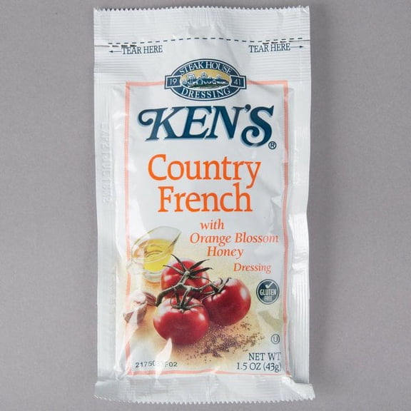 Ken's Foods 1.5 oz. Country French with Orange Honey Blossom Dressing Packet - 60/Case