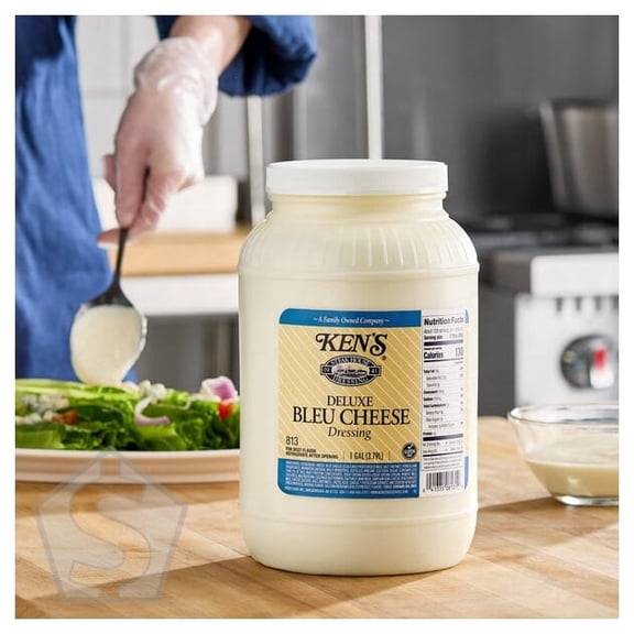Ken's Foods 1 Gallon Deluxe Bleu Cheese Dressing - 4/Case