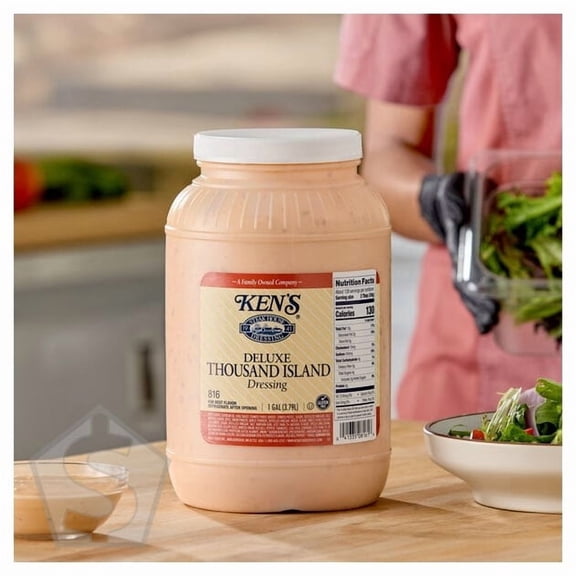 Ken's Foods 1 Gallon Deluxe Thousand Island Dressing - 4/Case