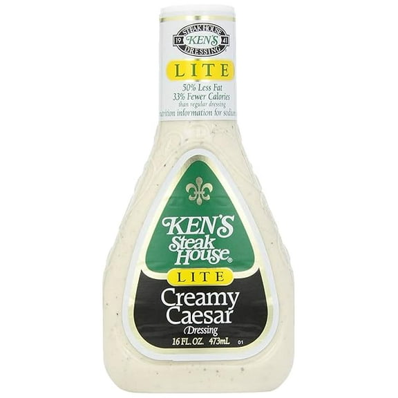 Ken's Foods Lite Creamy Caesar Salad Dressing, 16 oz ( Pack of 2 )