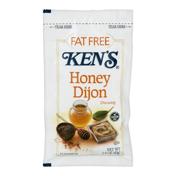 Ken's Steak House Fat Free Honey Dijon Dressing 1.5 oz Pouch | Gluten-Free | Kosher | 12 Pack