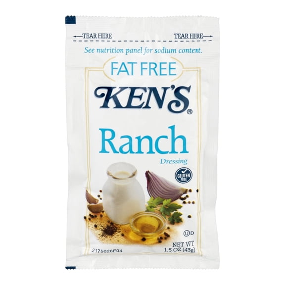 Ken's Fat Free Ranch Dressing Packet 1.5 oz. | Kosher | Gluten Free | 12 Count