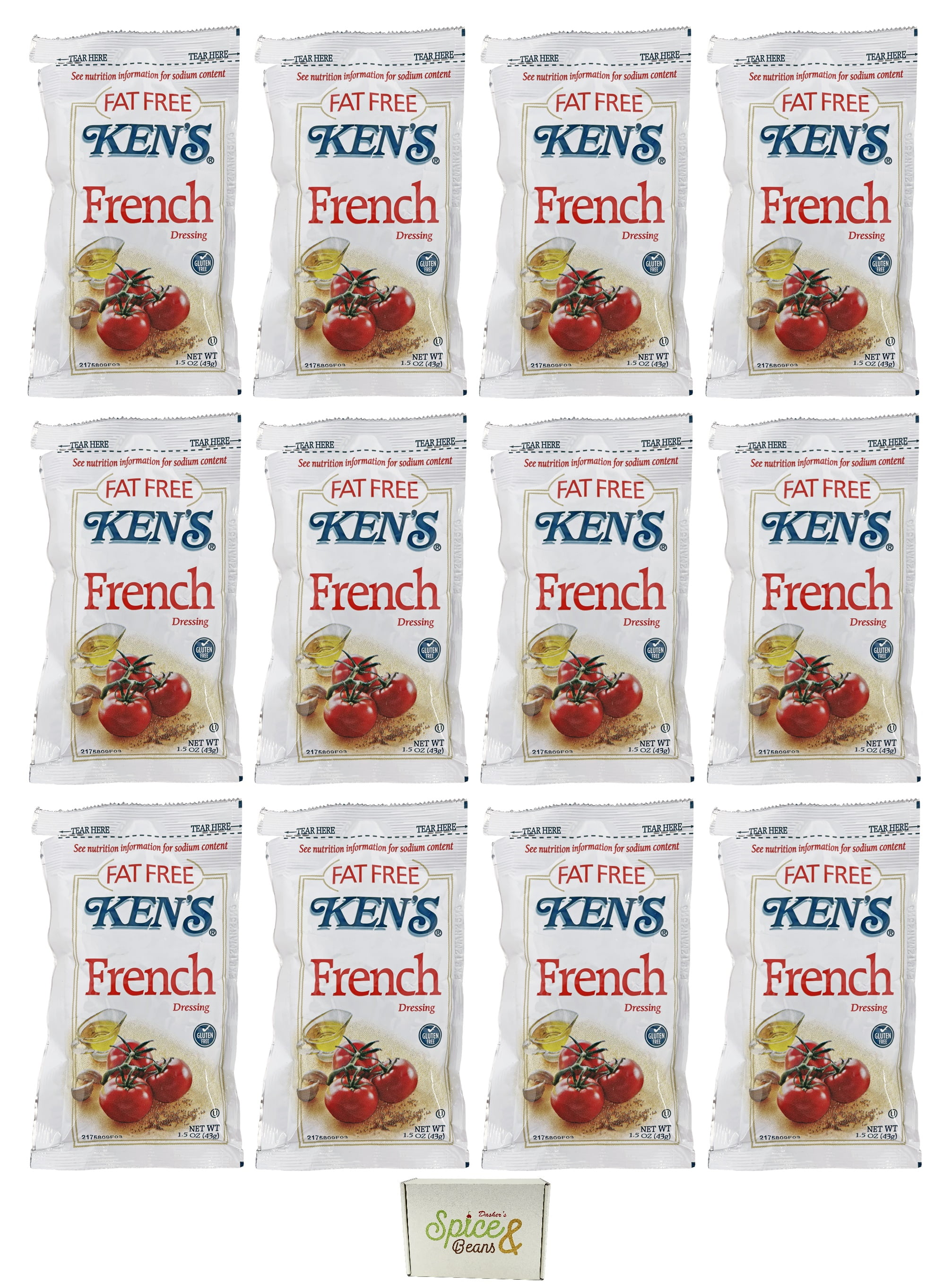 Ken's Salad Dressing 1.5 oz. Packet | Pack of 12 | (French Fat Free)