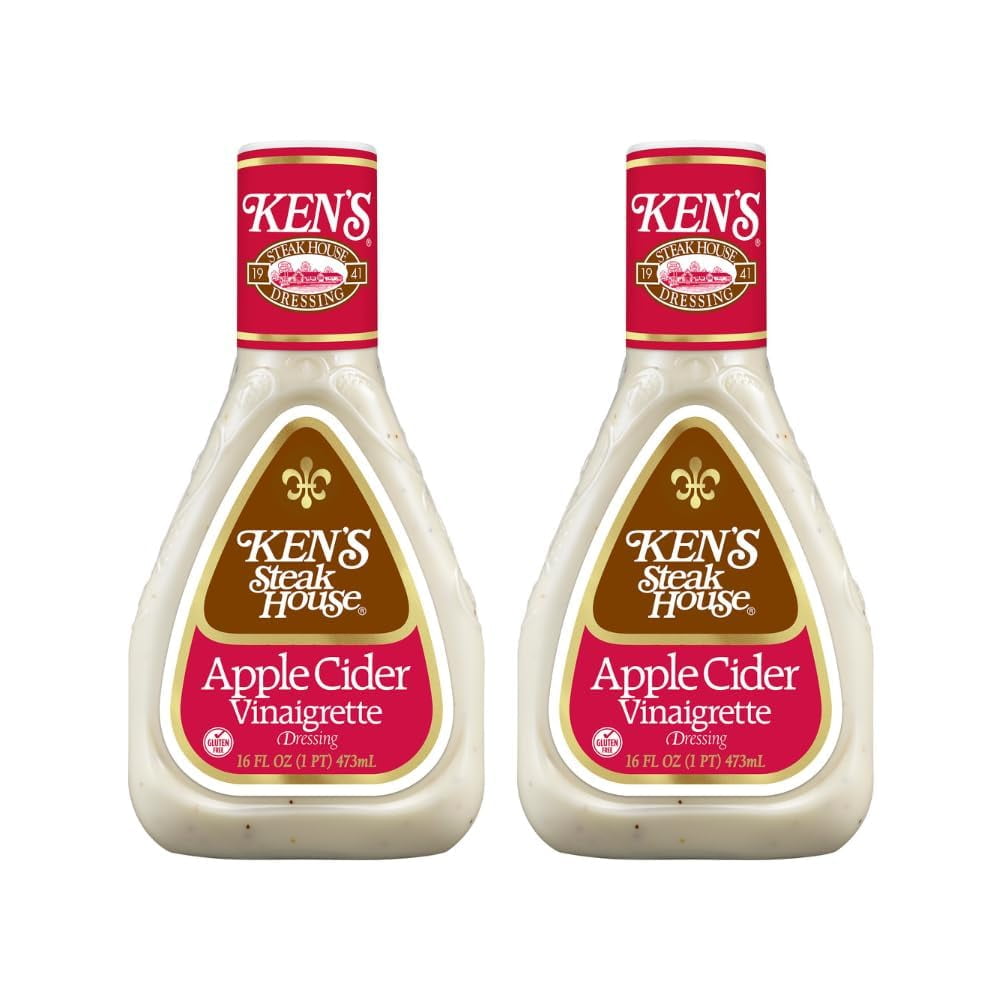 Ken's Steak House Apple Cider Vinaigrette Dressing, 16 OZ (Pack of 2)