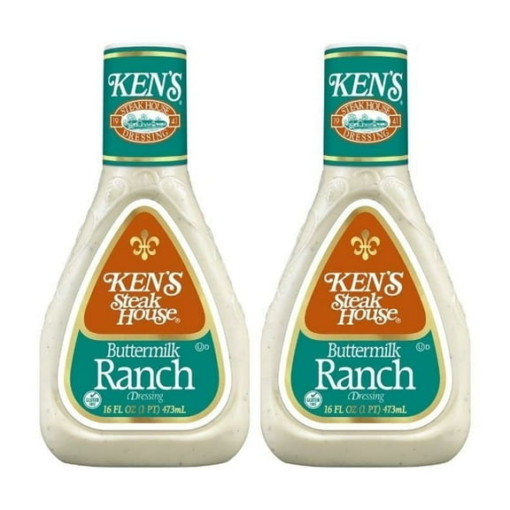 Ken's Steak House Buttermilk Ranch Dressing, 16 Oz Bottle, Pack of 2