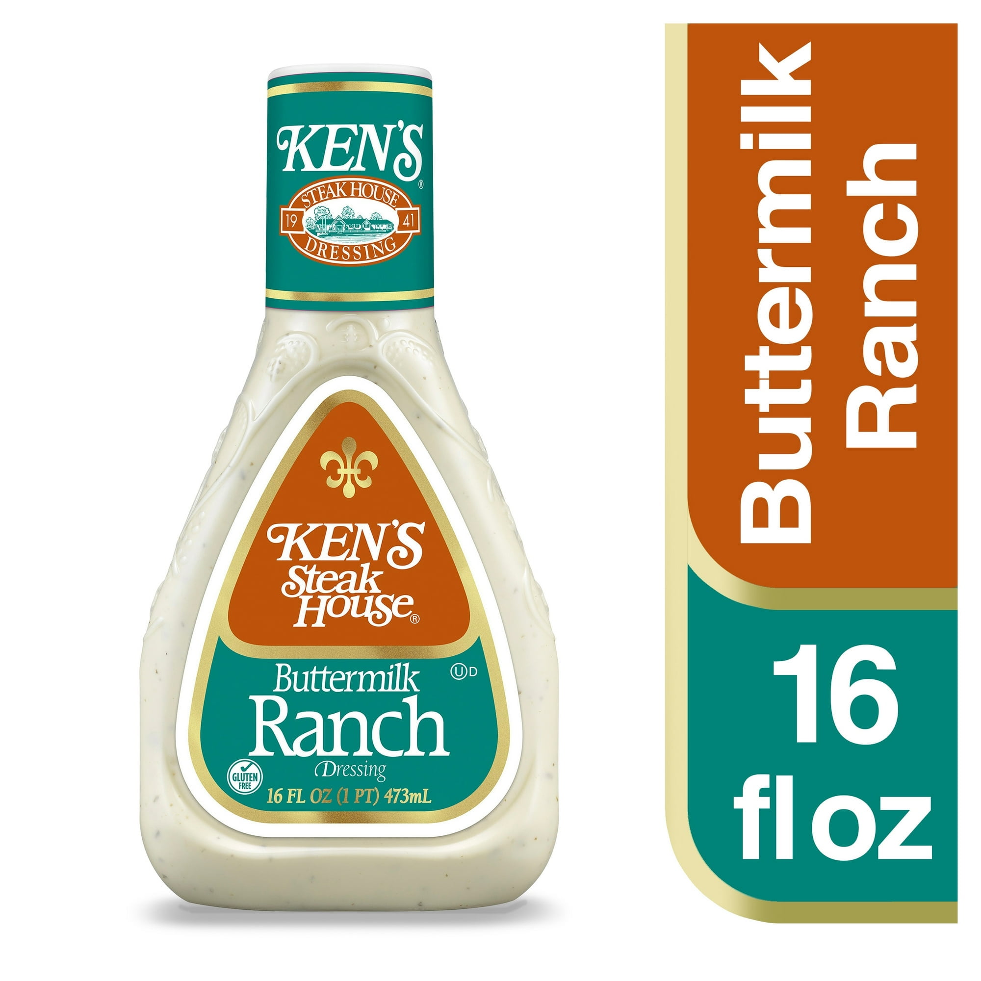 Ken's Steak House Buttermilk Ranch Salad Dressing 16 oz (Pack of 4)