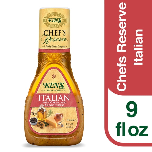 Ken's Steak House Chef's Reserve Italian with Garlic and Asiago Cheese Dressing 9 fl oz
