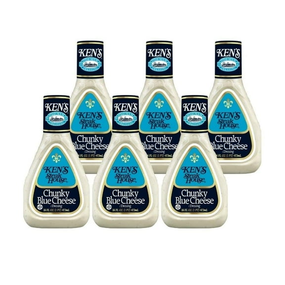 Ken's Steak House Chunky Blue Cheese Dressing - 16 fl oz, Pack of 6