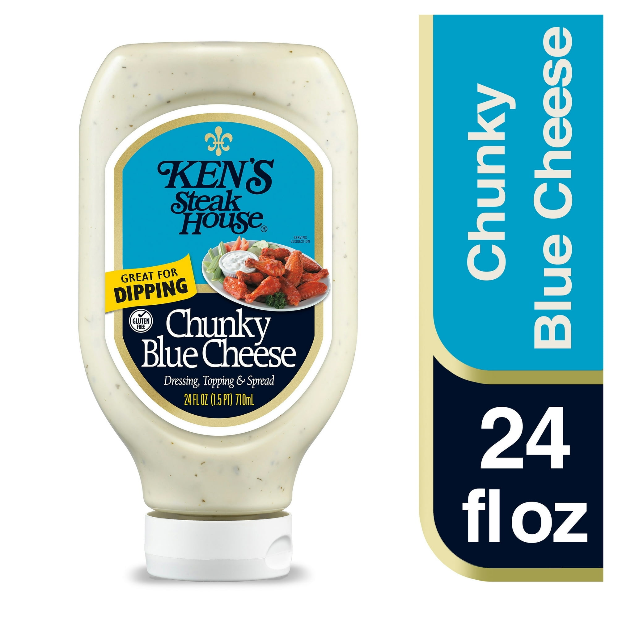 Ken's Steak House Chunky Blue Cheese Salad Dressing 24 fl oz (Pack of 6)