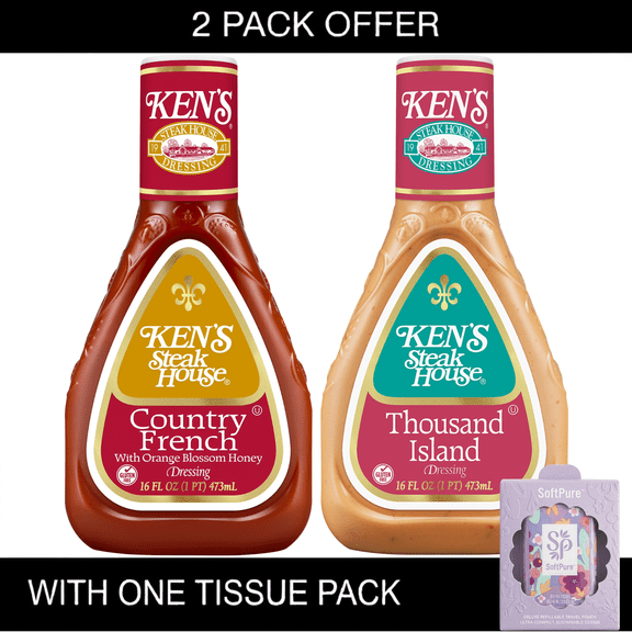Ken's Steak House Country French with Orange Blossom Honey Salad Dressing 16 fl oz | Ken's Steak House Thousand Island Salad Dressing 16 fl. oz.