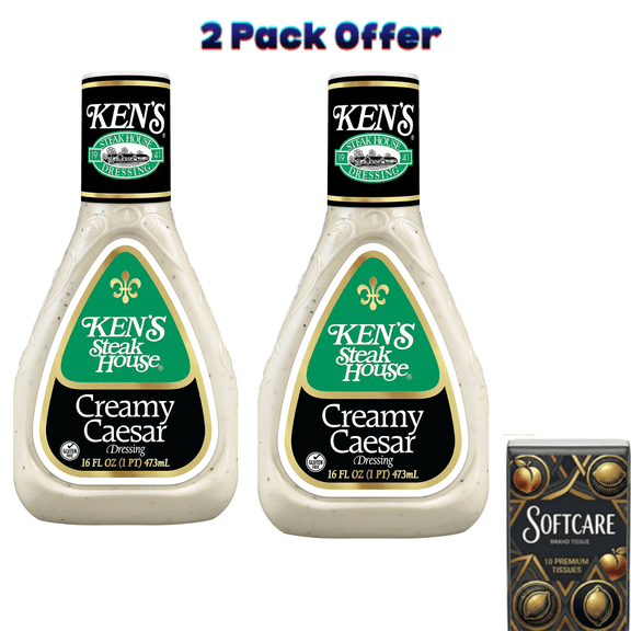Ken's Steak House Creamy Caesar Salad Dressing 16 fl oz ( Include One Tissue Pack )