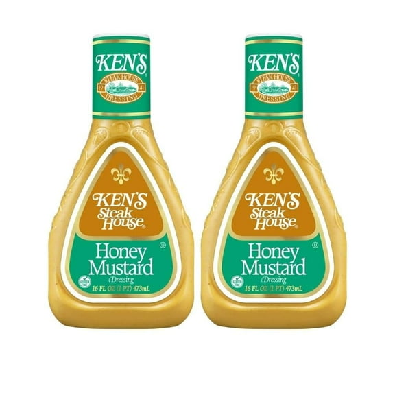 Ken's Steak House Honey Mustard Salad Dressing,16 Oz Bottle, Pack of 2
