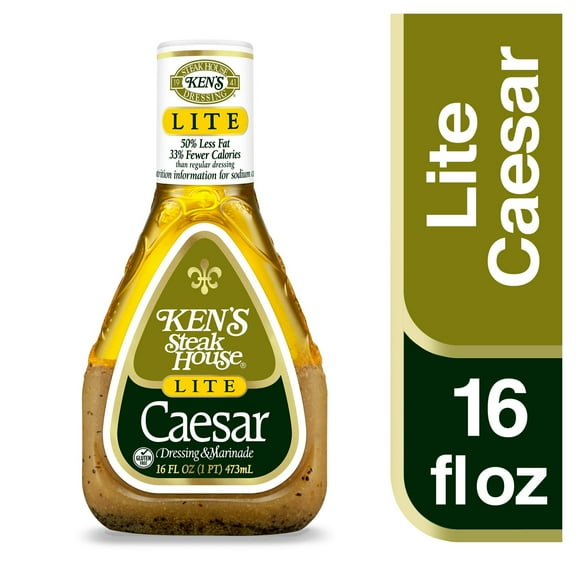 Ken's Steak House Lite Caesar Salad Dressing & Marinade 16 fl oz (Pack of 6)