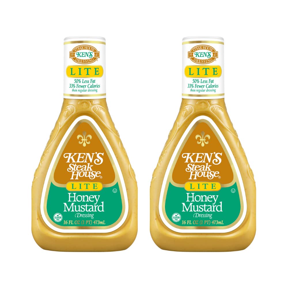 Ken's Steak House Lite Honey Mustard Dressing 16 Fl Oz (Pack of 2)