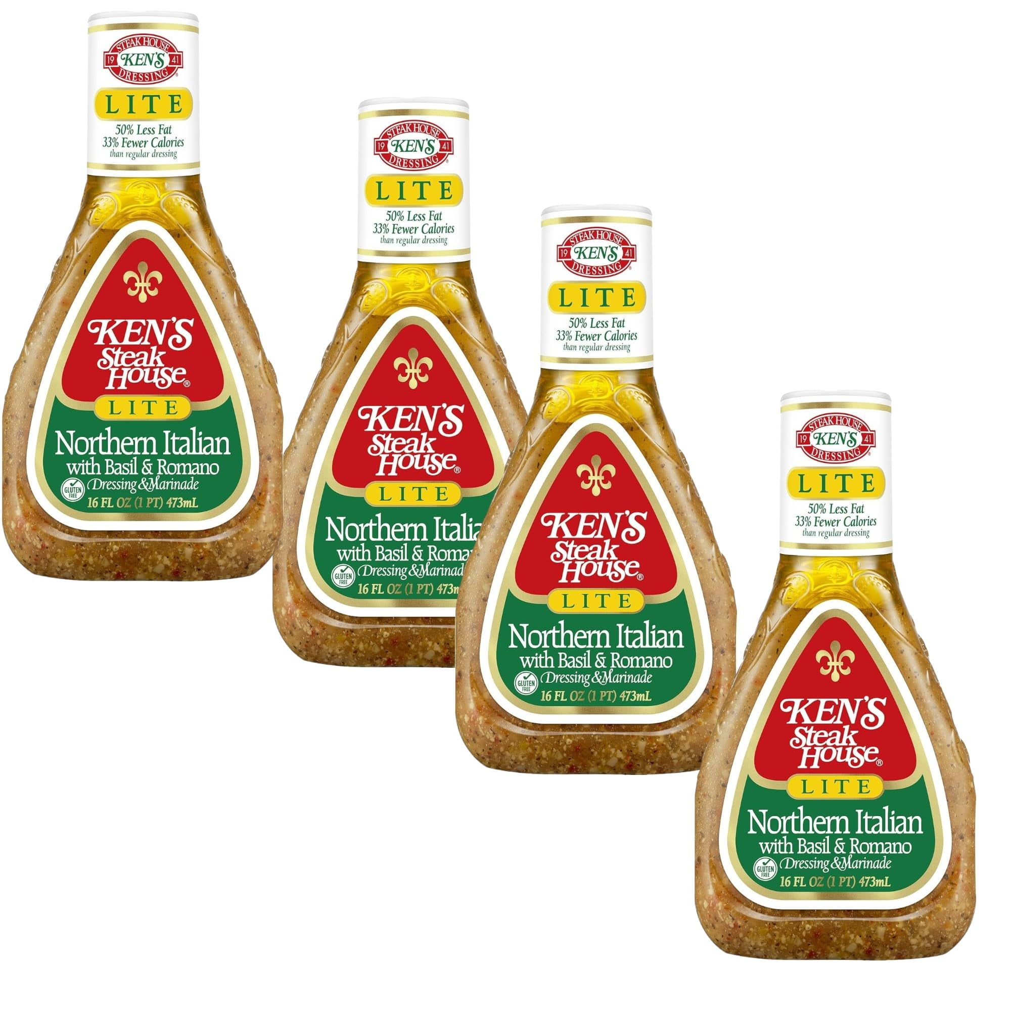 Ken's Steak House Lite Northern Italian Salad Dressing, 16 oz Bottle